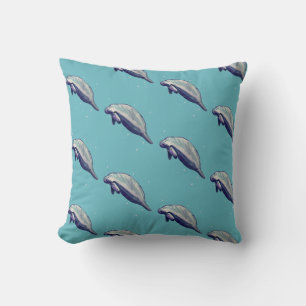 Manatee Florida Animal Pattern Throw Kissen
