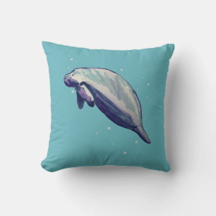 Manatee Floride Peinture animale Oreiller