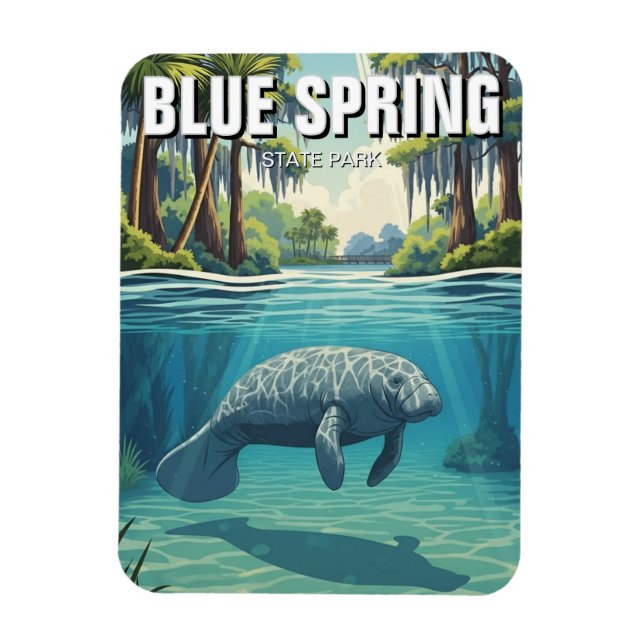 Manatee im Blue Spring State Park Magnet (Vertikal)