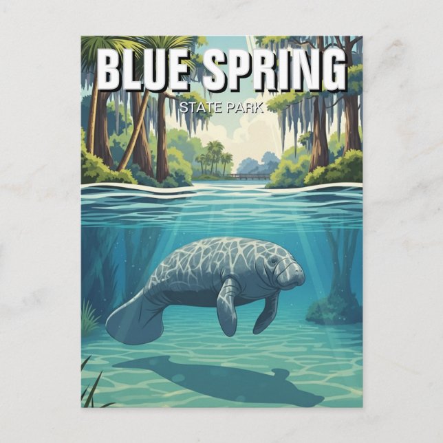Manatee im Blue Spring State Park Postkarte (Vorderseite)
