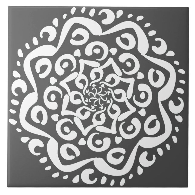 Manatee Mandala Fliese (Vorderseite)
