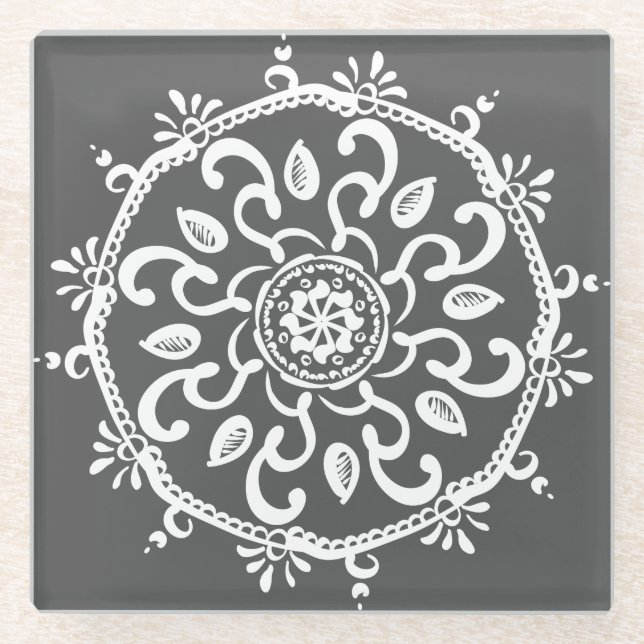 Manatee Mandala Glasuntersetzer (Vorderseite)