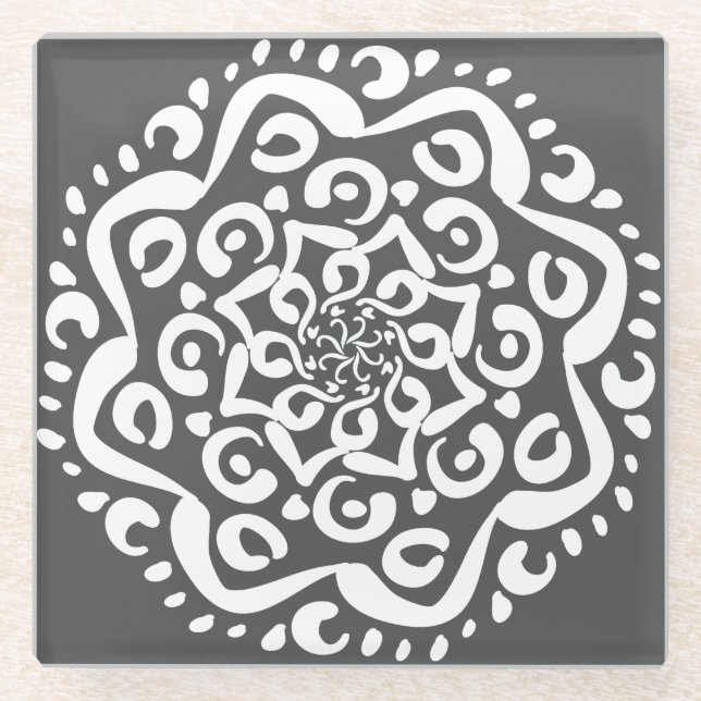 Manatee Mandala Glasuntersetzer (Vorderseite)
