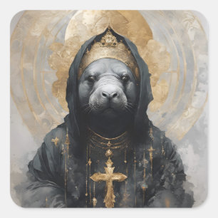 Manatee Nun Quadratischer Aufkleber