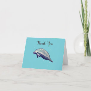 Manatee Painting Florida Wildlife Dankeskarte