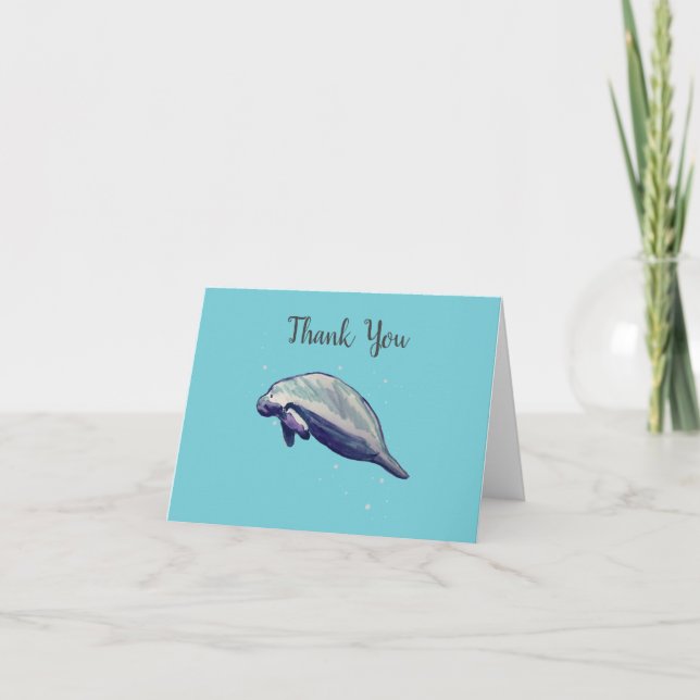 Manatee Painting Florida Wildlife Dankeskarte (Vorderseite)