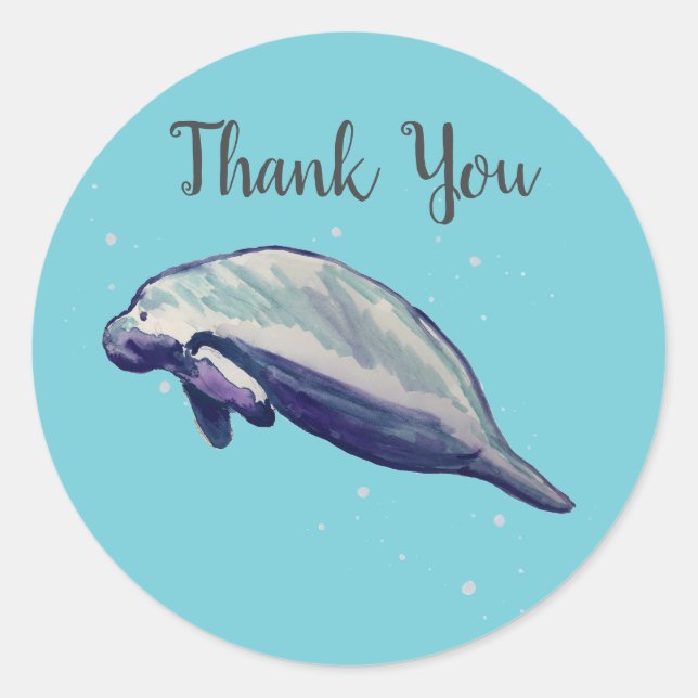Manatee Party Danke Stickers (Vorderseite)