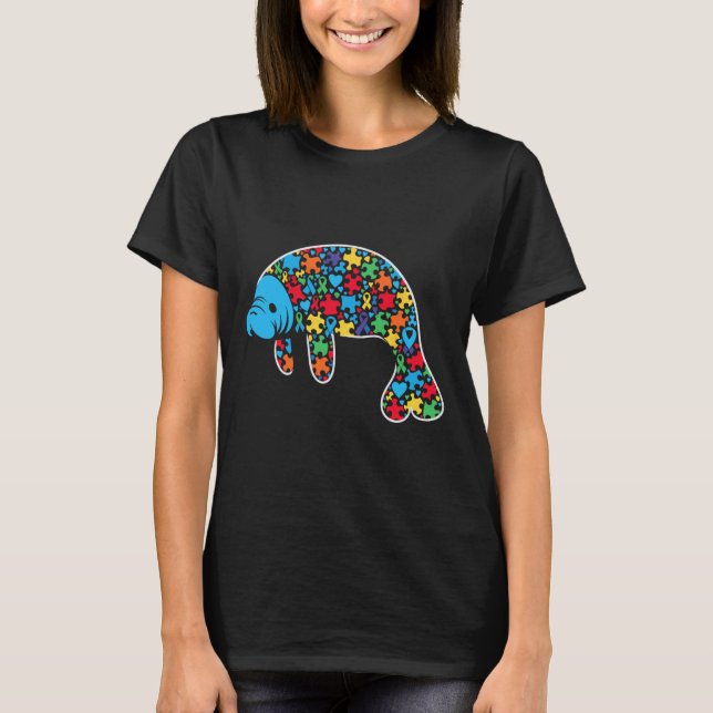 Manatee Puzzle Autismus Bewusstsein Autistische Fr T-Shirt (Vorderseite)