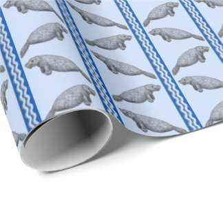 Manatee Stripe Wrapping Paper Geschenkpapier