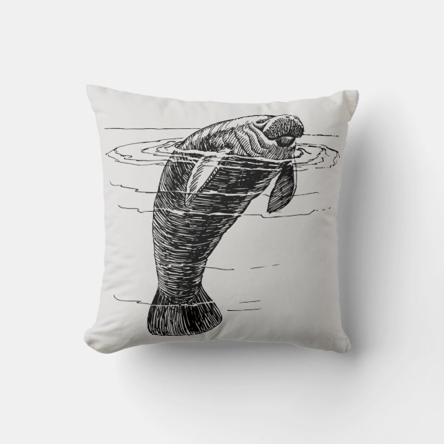 Manatee Throw Pillow Kissen (Vorderseite)