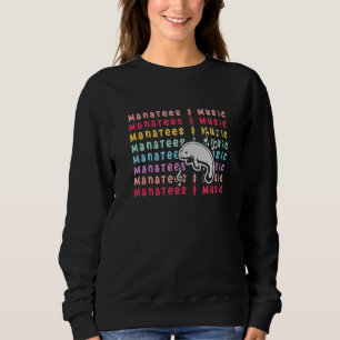 Manatee und Musiknoten Musizierstier Sweatshirt