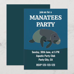 Manatee-Under-The-Sea-Birthday-Party-Manatee Einladung