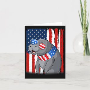 Manatee USA Flag Patriotic Manatee 4. Karte