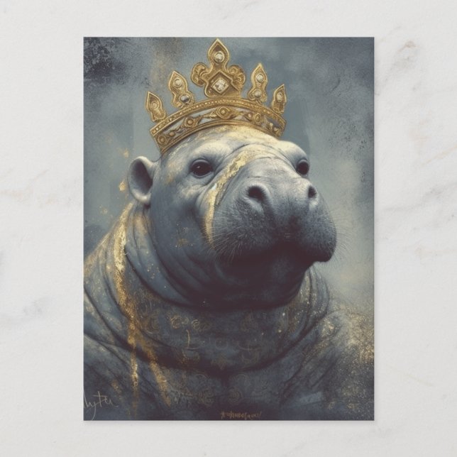 Manatee Wear a Crown Postkarte (Vorderseite)