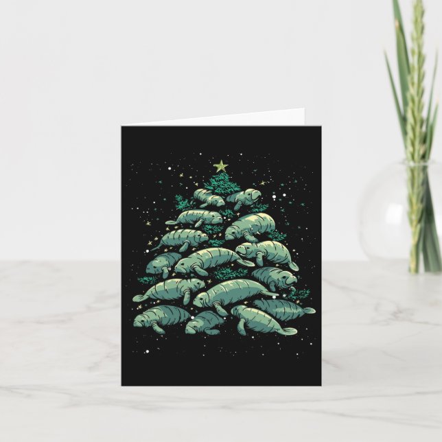 Manatee Weihnachtsbaum Manatee Xmas Boys & amp; Wo Karte (Vorderseite)