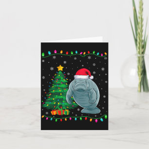 Manatee-Weihnachtsmannmütze Männer Frauen Kinder W Karte
