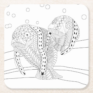 Manatees Adult Coloring Paper Untersetzer