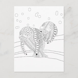 Manatees Adult Coloring Postcard Postkarte
