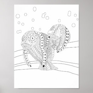 Manatees Adult Coloring Poster