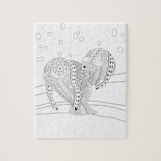 Manatees Adulte Coloration Puzzle (Vertical)