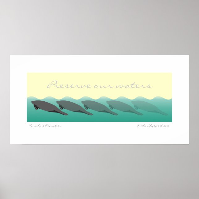 Manatees - Bewahren Sie unsere Gewässer 36 x 18 Poster (Vorne)
