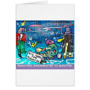 Manatees Inhumanatee Drôle Tee - shirt Cartes de M