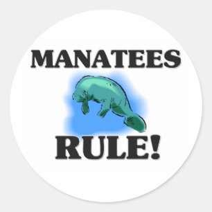 MANATEES Rule! Runder Aufkleber
