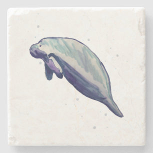 Manategemälde Florida Springs Tiere Steinuntersetzer
