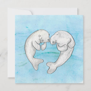 Manateure in Liebe-Flachkarte Karte
