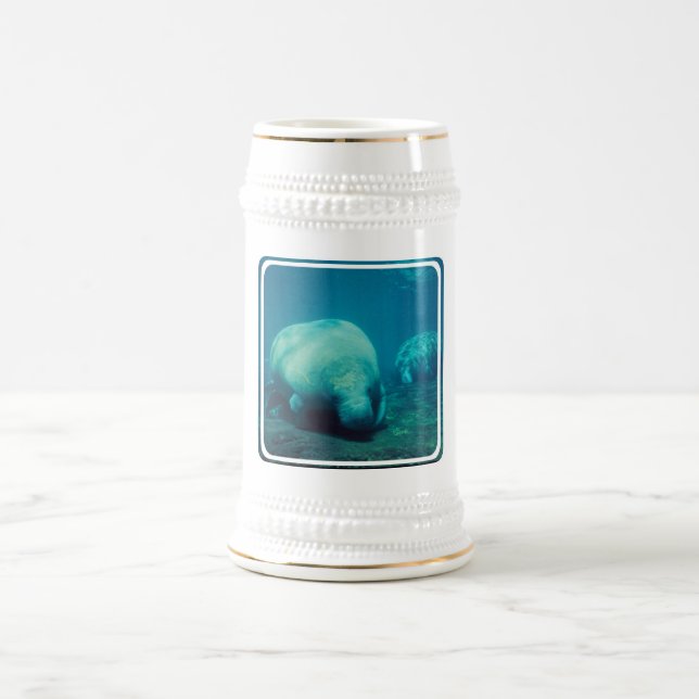Manatis-Foto-Bier Stein Bierglas (Mittel)