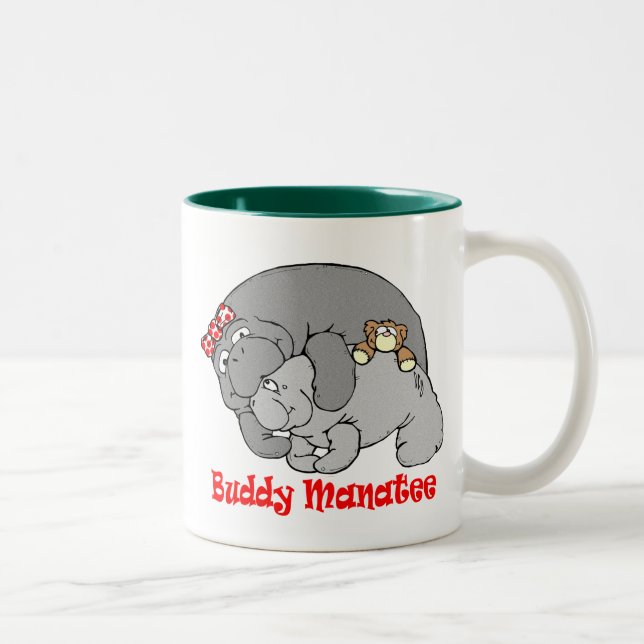 Manatis-Kuss-Kaffee-Tasse Zweifarbige Tasse (Rechts)