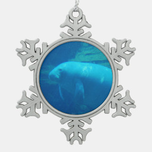Manatis Schneeflocken Zinn-Ornament