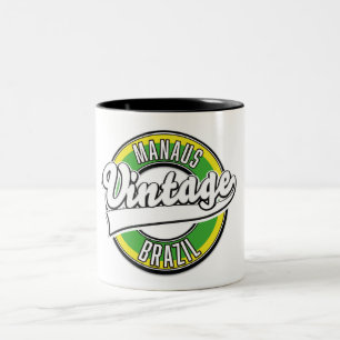 Manaus Brasilien Vintage-Logo Zweifarbige Tasse