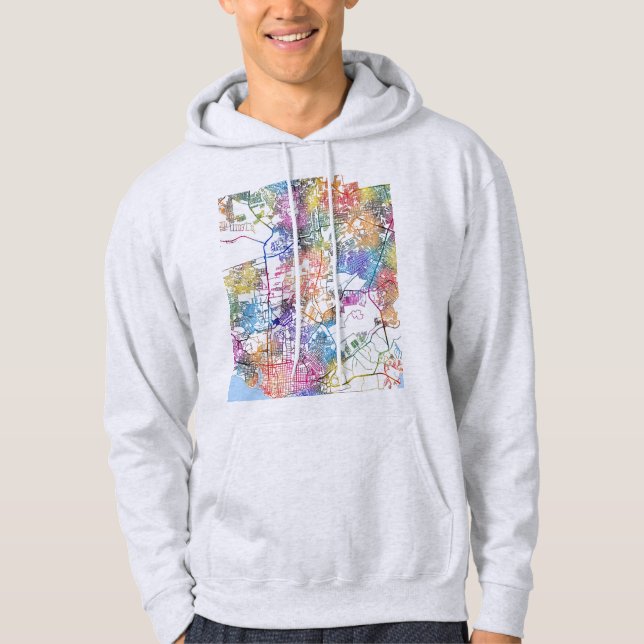 Manaus Brazil City Map Hoodie (Vorderseite)