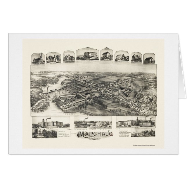 Manchaug, carte panoramique de mA - 1891 (Devant horizontal)