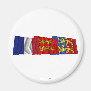 Manche-, Basse-Normandie- und Frankreich-Flaggen Magnet