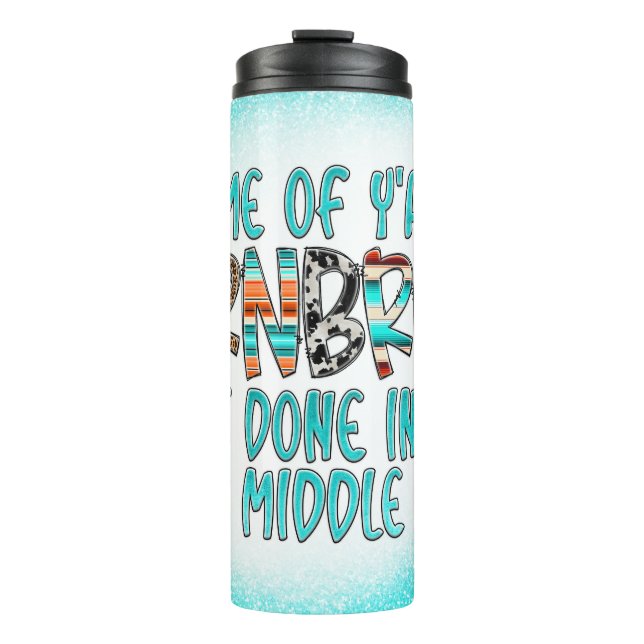 Manche von Yas Maisbrot werden nicht in der Mitte  Thermosbecher (Vorderseite)