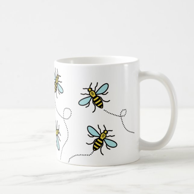 Manchester-Arbeitskraft-Bienen-klassische weiße Kaffeetasse (Rechts)