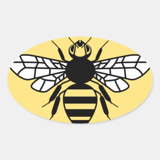 Manchester Bee Ovaler Aufkleber (Vorderseite)