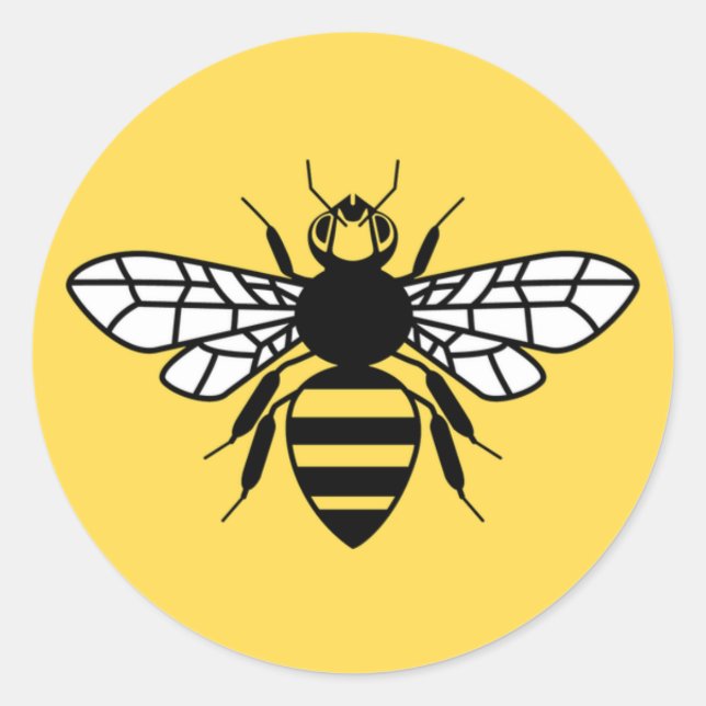 Manchester-Biene Runder Aufkleber (Vorderseite)