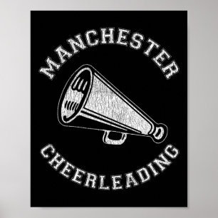 Manchester Cheerleader bedrängte Retro-Cheerleader Poster