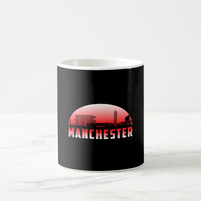 Manchester City Cityscape Skyline Funny Gift Idee Kaffeetasse (Mittel)