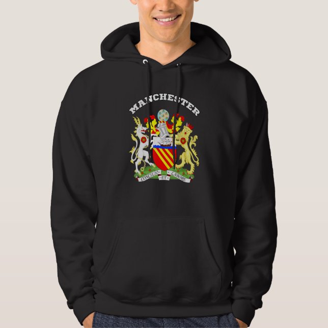 Manchester Coat of Arms Souvenir Flag England Hoodie (Vorderseite)