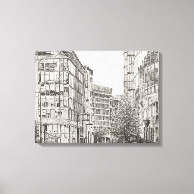 Manchester Deansgate Ansicht aus cafe.2010 Leinwanddruck (Vorderseite)