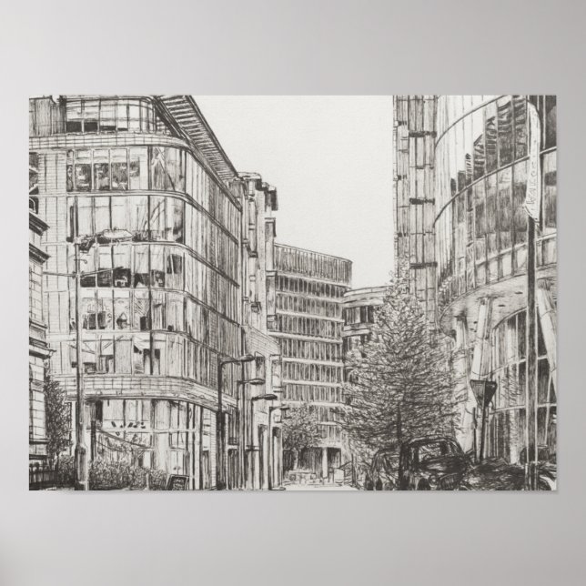 Manchester Deansgate Ansicht aus cafe.2010 Poster (Vorne)