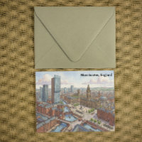 Manchester England Aquarell-Illustration