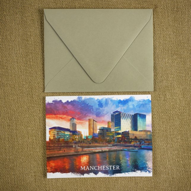 Manchester England City Panorama View Postkarte (Manchester UK England Postcard)