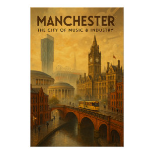 Manchester, England – Eine Stadt der Musik Poster