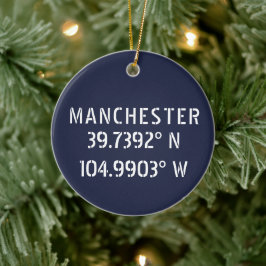 Manchester England Latitude Longitude Keramik Ornament