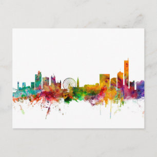 Manchester England Skyline Postkarte